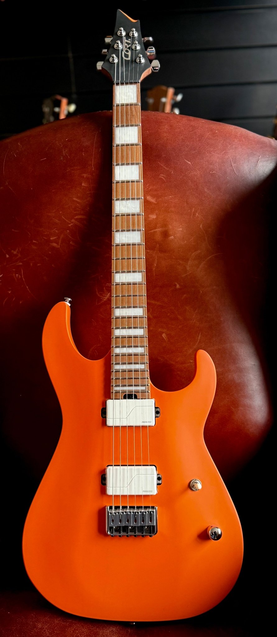 Cort KX600 Infinite Orange Crush Satin Thru Neck Electric Rock Guitar - Richards Guitars Of Stratford Upon Avon