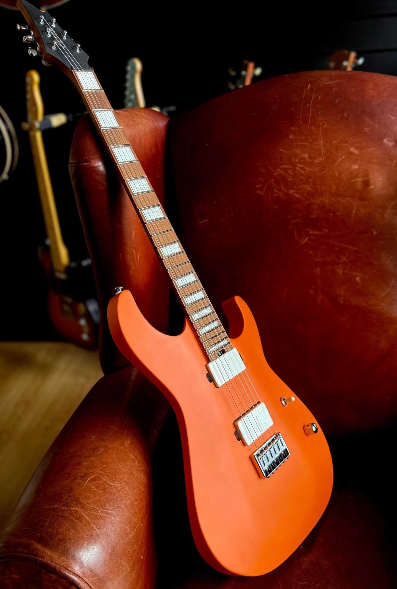 Cort KX600 Infinite Orange Crush Satin Thru Neck Electric Rock Guitar - Richards Guitars Of Stratford Upon Avon