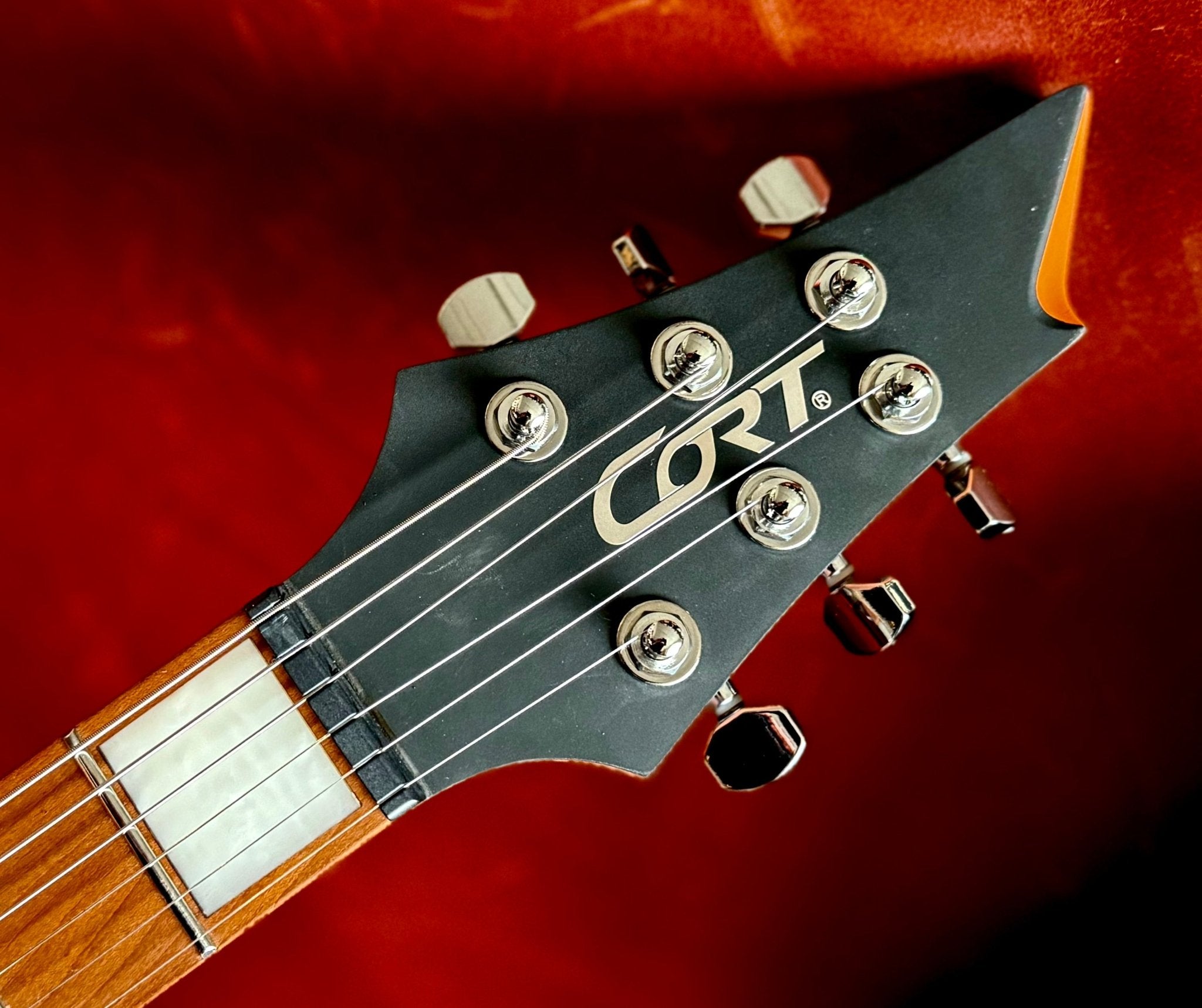 Cort KX600 Infinite Orange Crush Satin Thru Neck Electric Rock Guitar - Richards Guitars Of Stratford Upon Avon