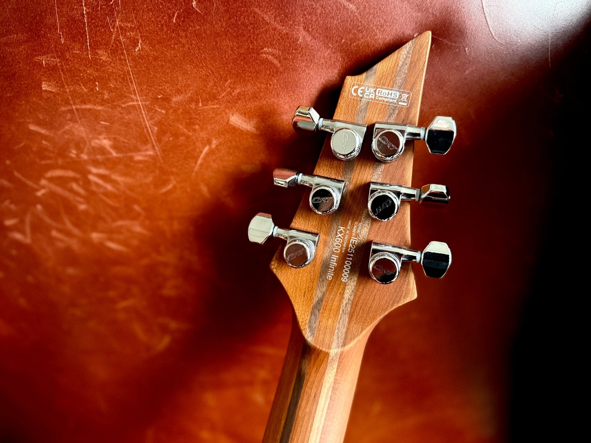 Cort KX600 Infinite Orange Crush Satin Thru Neck Electric Rock Guitar - Richards Guitars Of Stratford Upon Avon