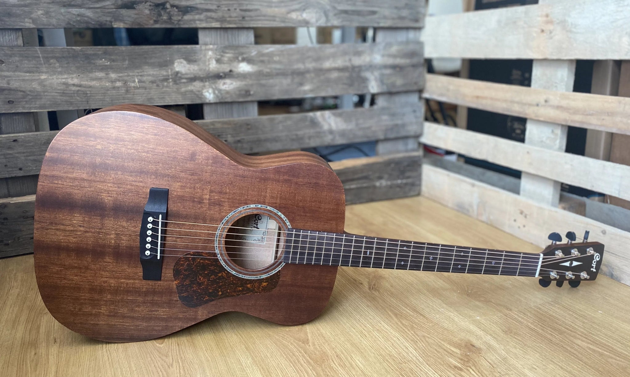 Cort Luce L450C NS Natural Satin Solid Mahogany OM - Richards Guitars Of Stratford Upon Avon
