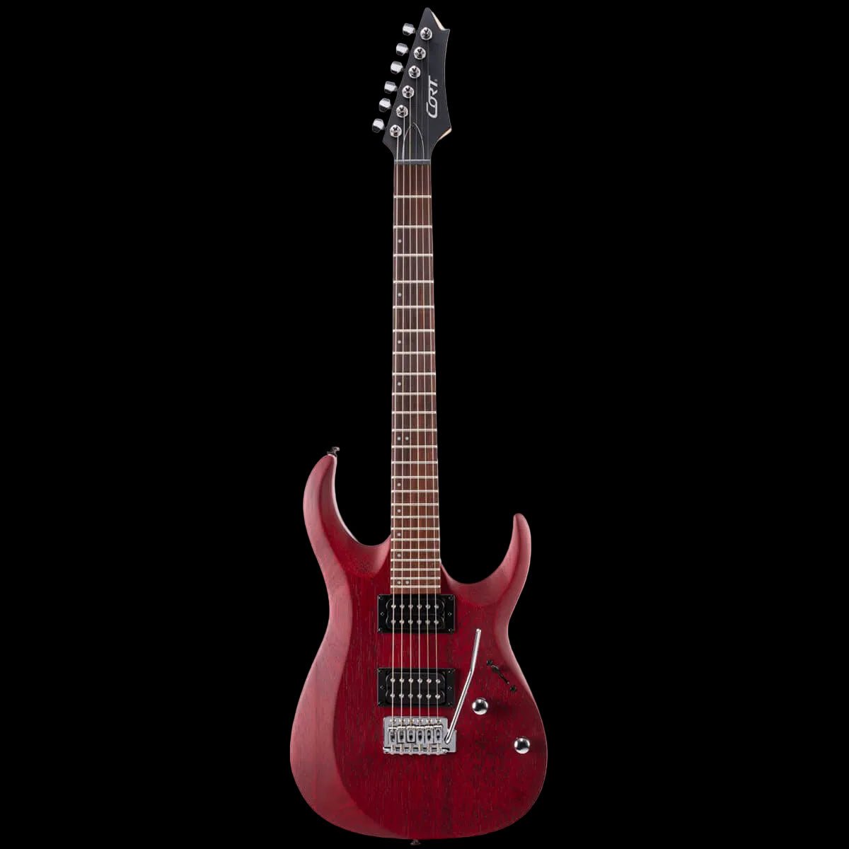 Cort X100 Open Pore Black Cherry Electric Guitar - Richards Guitars Of Stratford Upon Avon