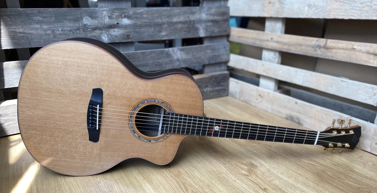 Dowina Figured Ebony GAC Deluxe Masters With Torrifed Swiss Moon Spruce Top - Richards Guitars Of Stratford Upon Avon