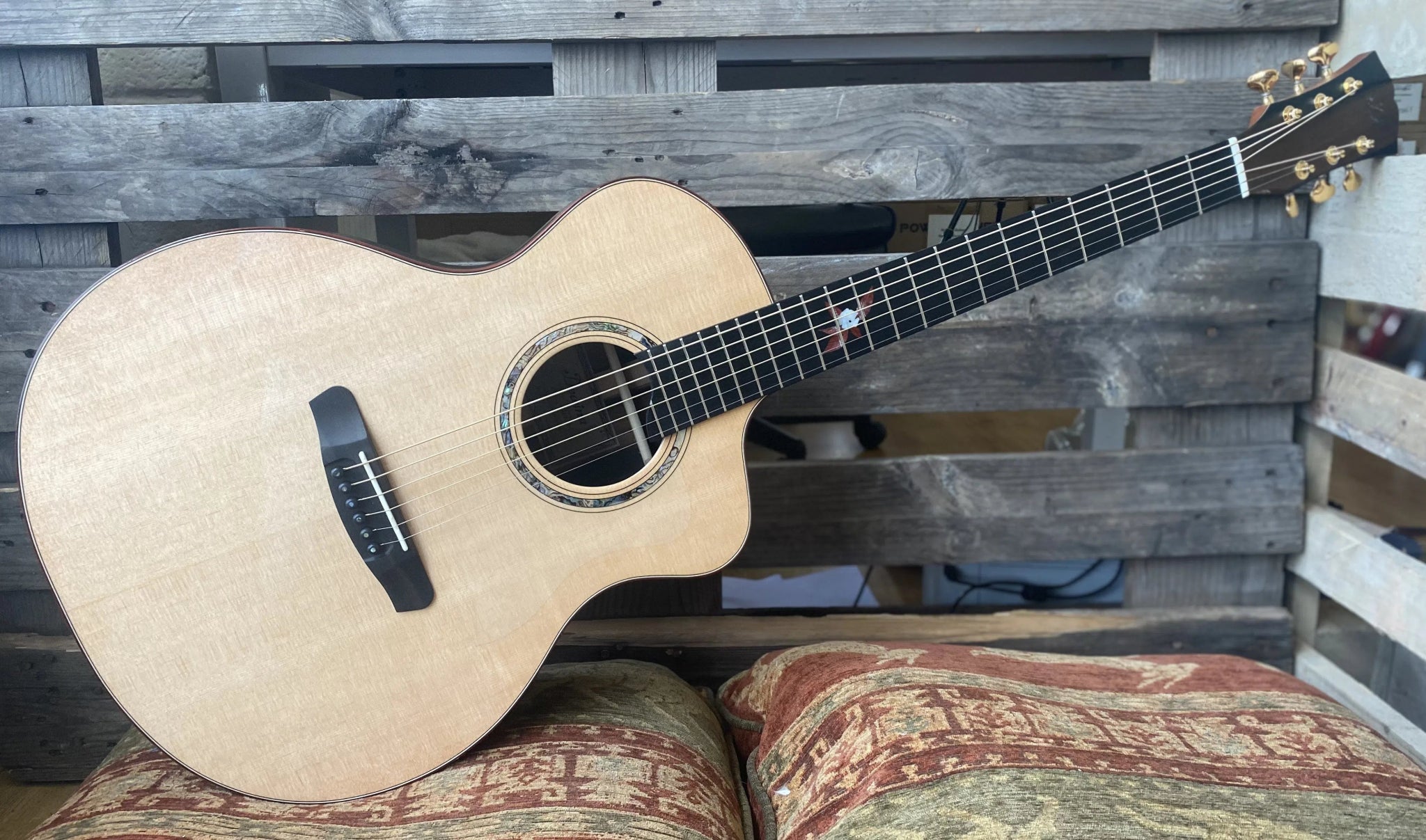Dowina Figured Ebony GAC Swiss Moon Spruce - Richards Guitars Of Stratford Upon Avon