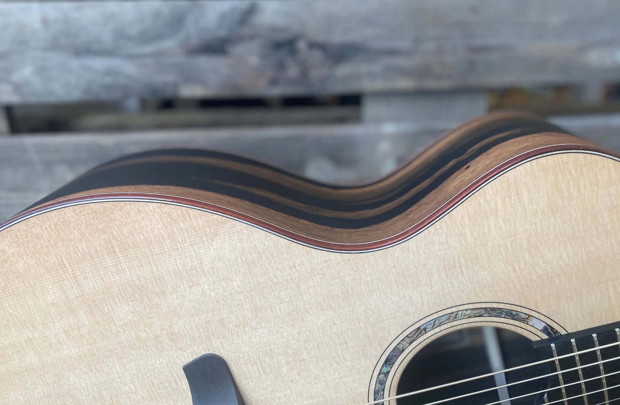 Dowina Figured Ebony GAC Swiss Moon Spruce - Richards Guitars Of Stratford Upon Avon