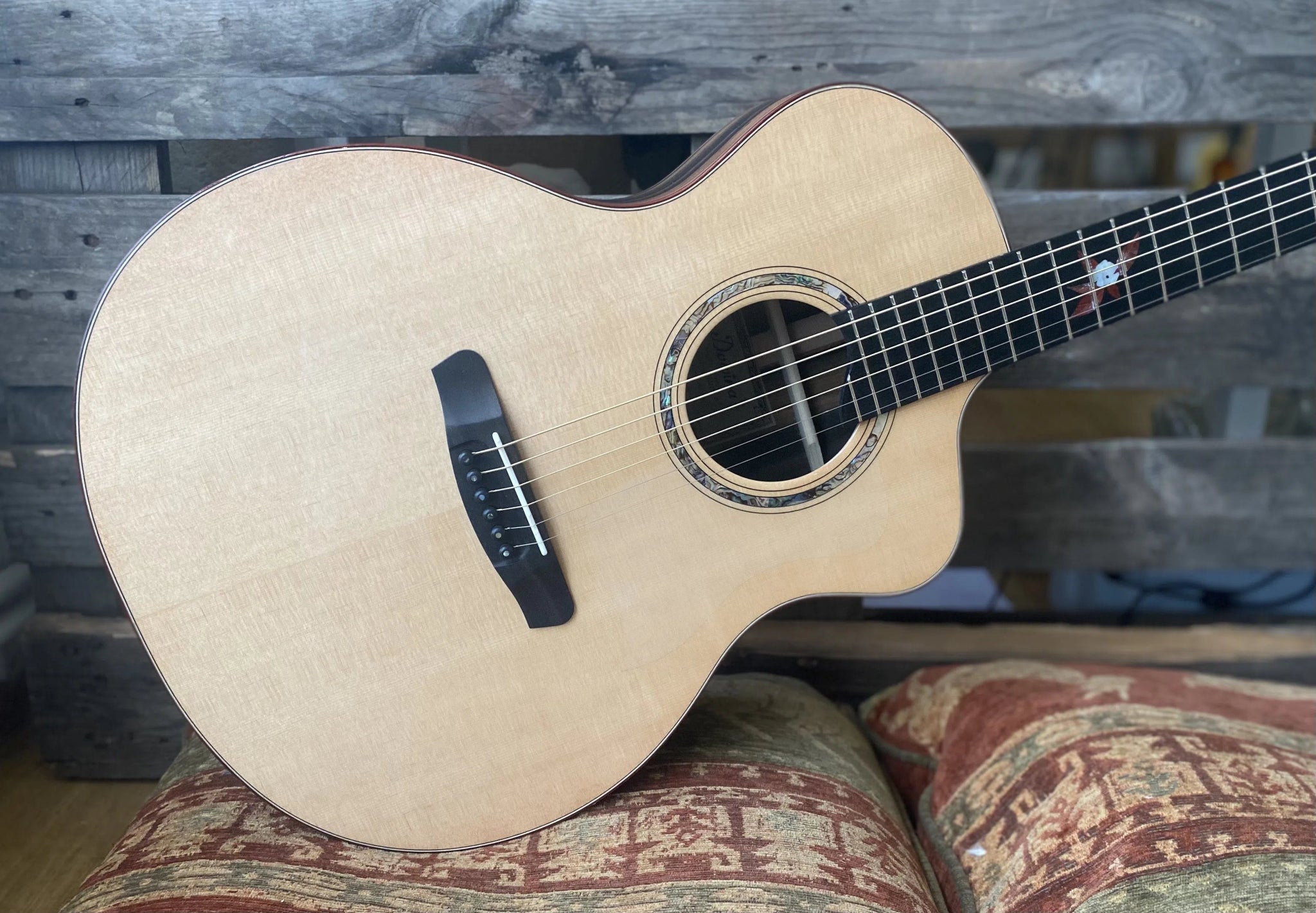Dowina Figured Ebony GAC Swiss Moon Spruce - Richards Guitars Of Stratford Upon Avon