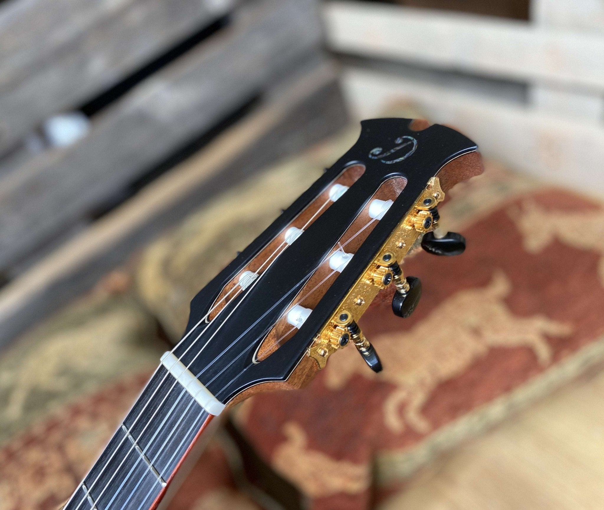 Dowina Master Built Strip Padauk HC Deluxe With Torrified Swiss Spruce Top (Nylon) - Richards Guitars Of Stratford Upon Avon