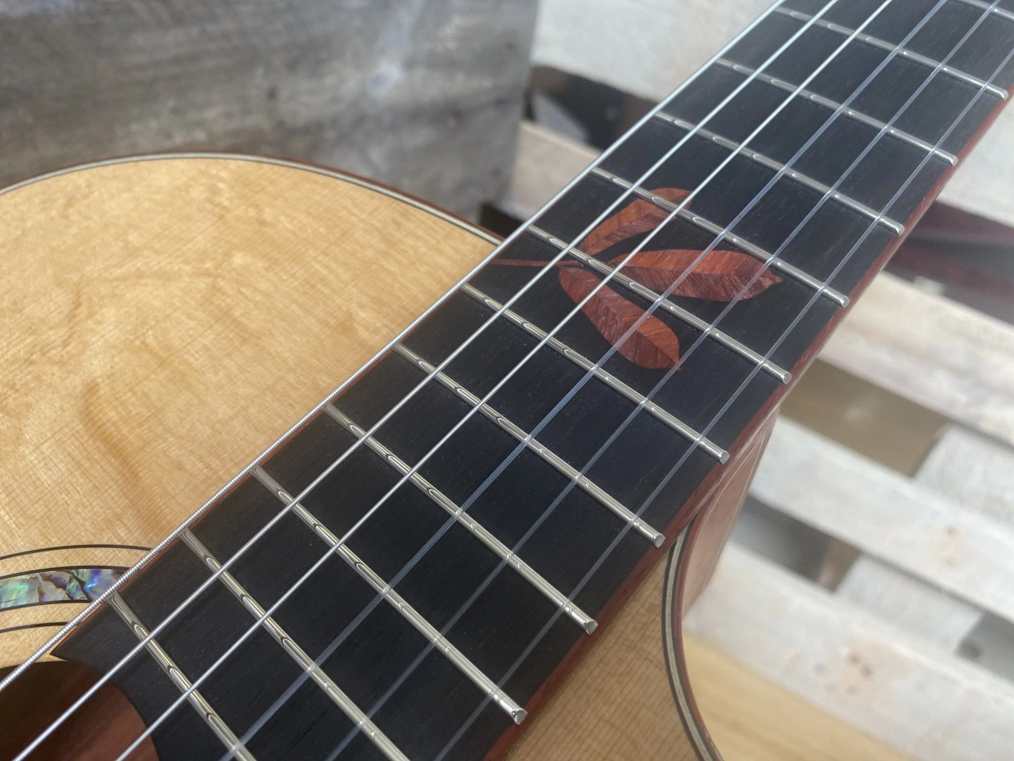 Dowina Master Built Strip Padauk HC Deluxe With Torrified Swiss Spruce Top (Nylon) - Richards Guitars Of Stratford Upon Avon