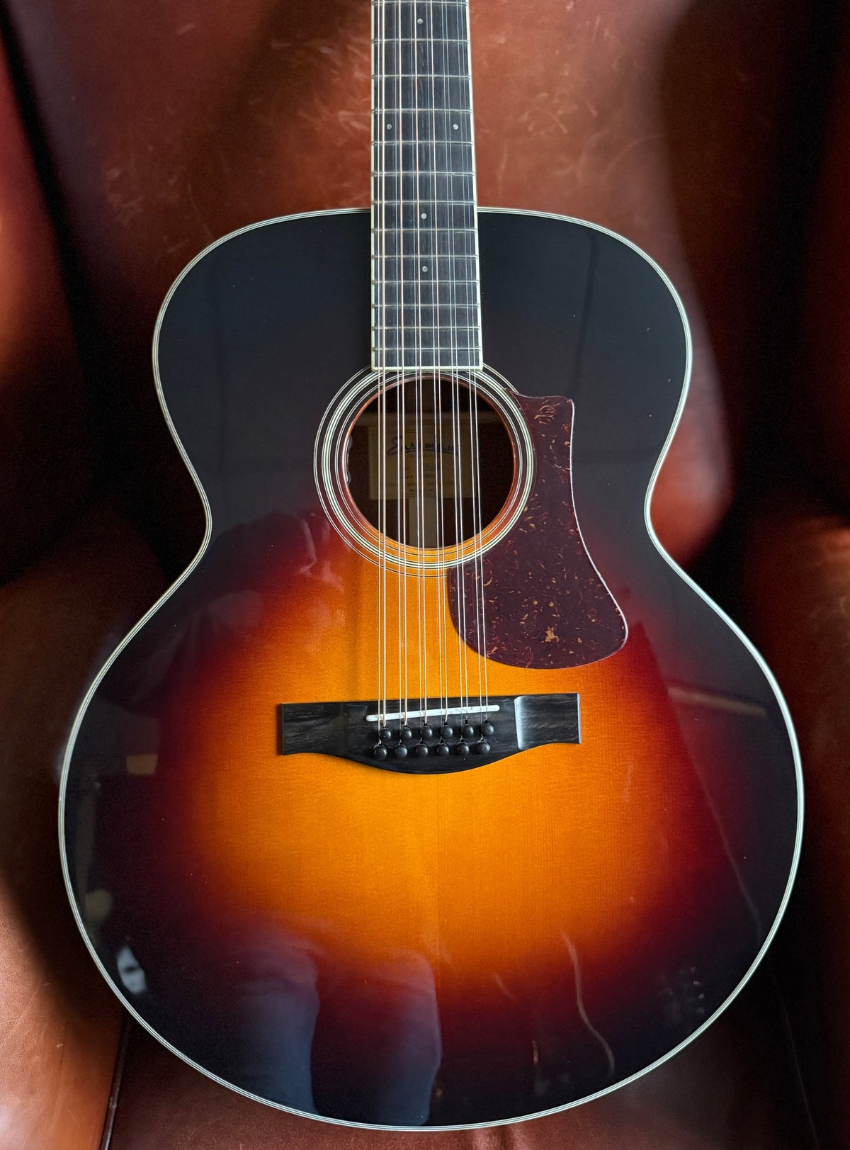 Eastman AC330E-12-SB Jumbo Sunburst Electro Acoustic Guitar - Richards Guitars Of Stratford Upon Avon
