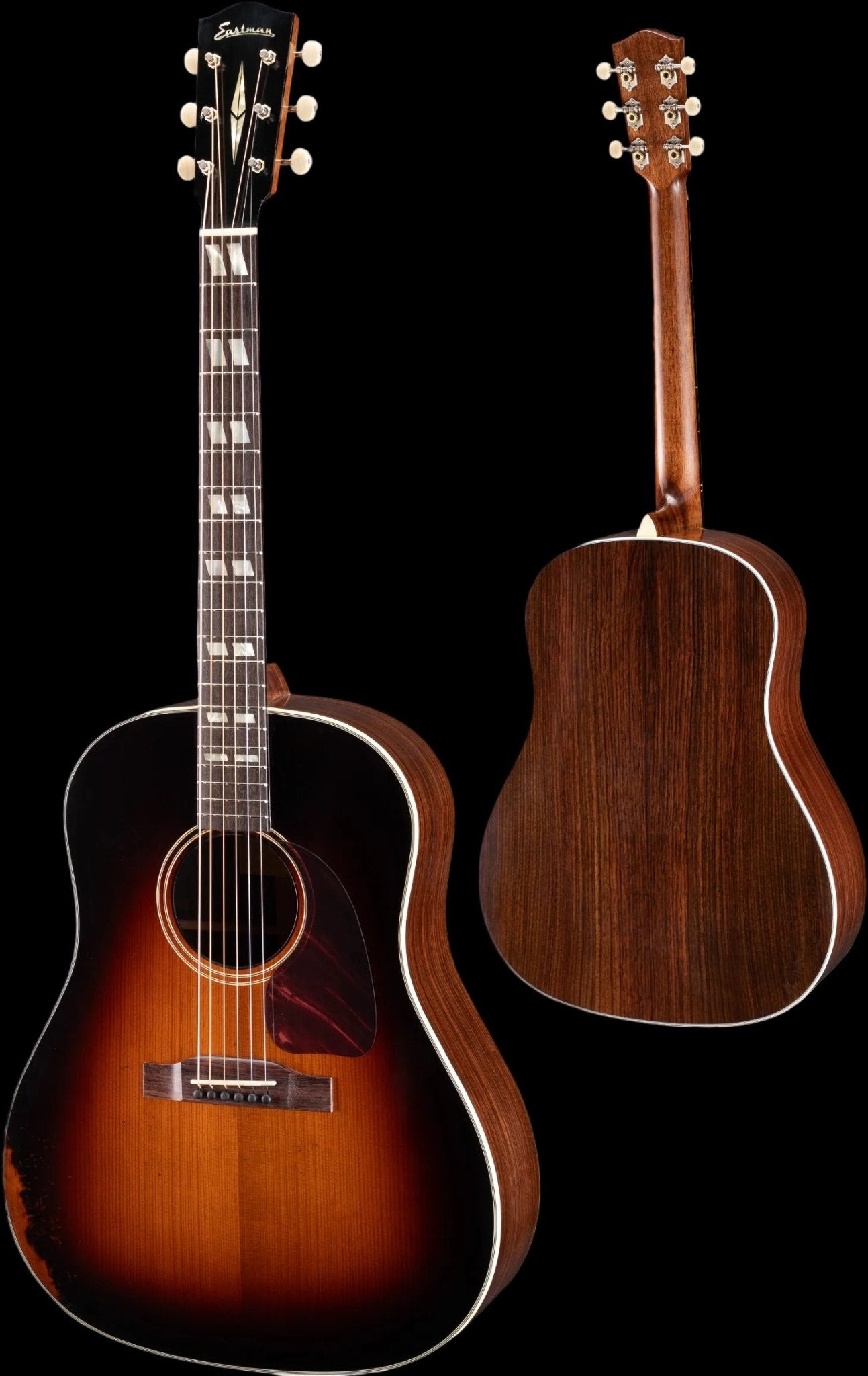 Eastman E25SS/v-SB Antique Sunburst Acoustic Guitar (Price inc. Custom Pro Setup Package) - Richards Guitars Of Stratford Upon Avon