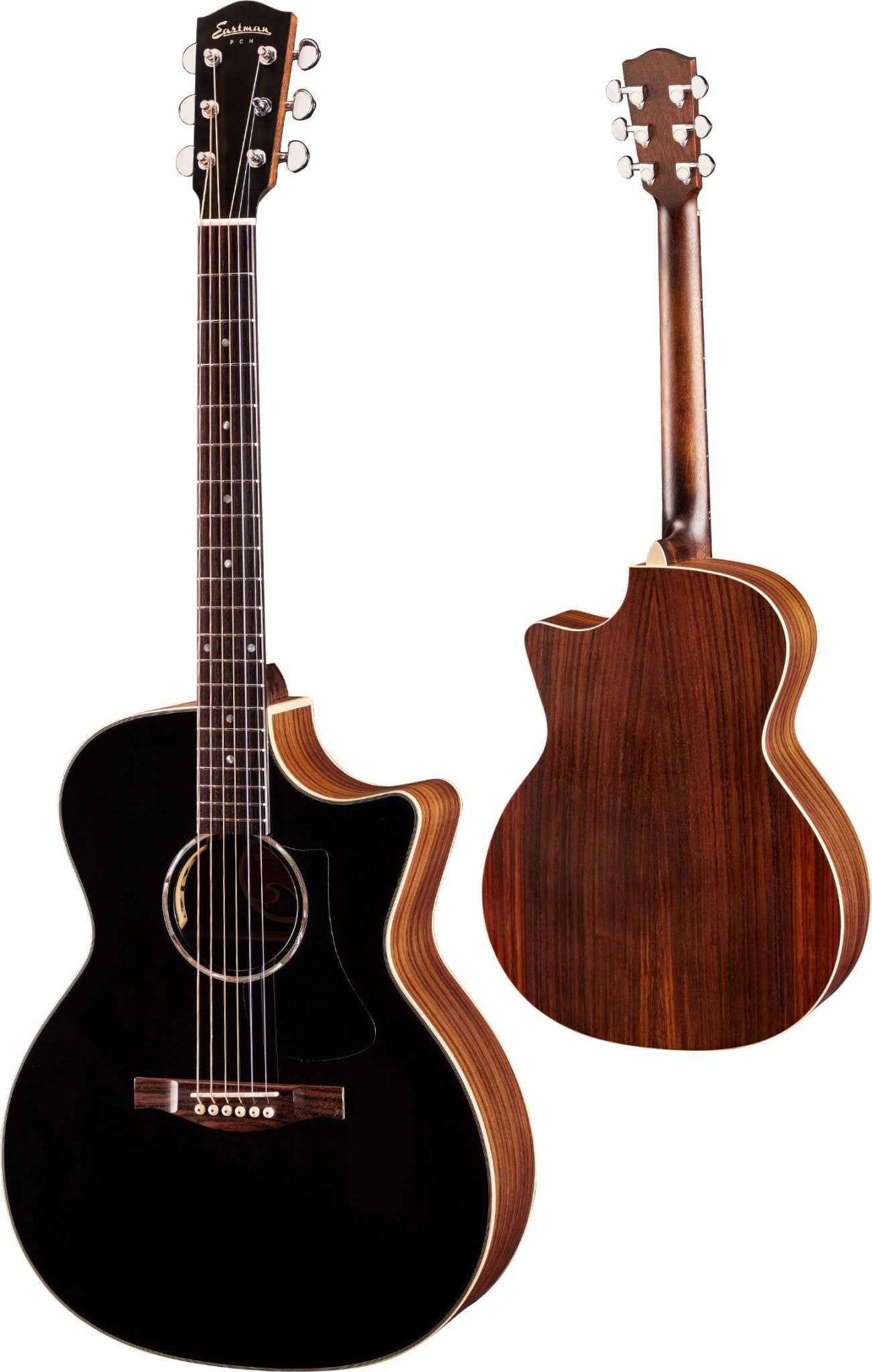 Eastman PCH2 - GACE - BK, Black top, Acoustic guitar (Price inc. Custom Pro Setup Package) - Richards Guitars Of Stratford Upon Avon