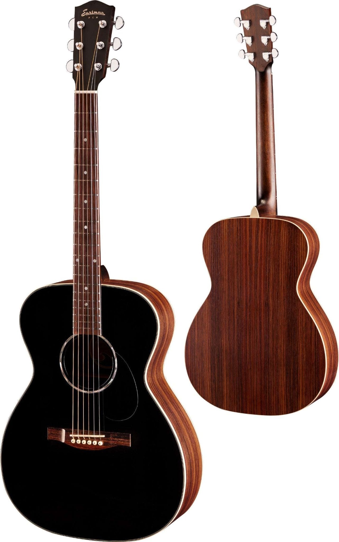 Eastman PCH2 - OM - BK, Black top, Acoustic Guitar (Price inc. Custom Pro Setup Package) - Richards Guitars Of Stratford Upon Avon
