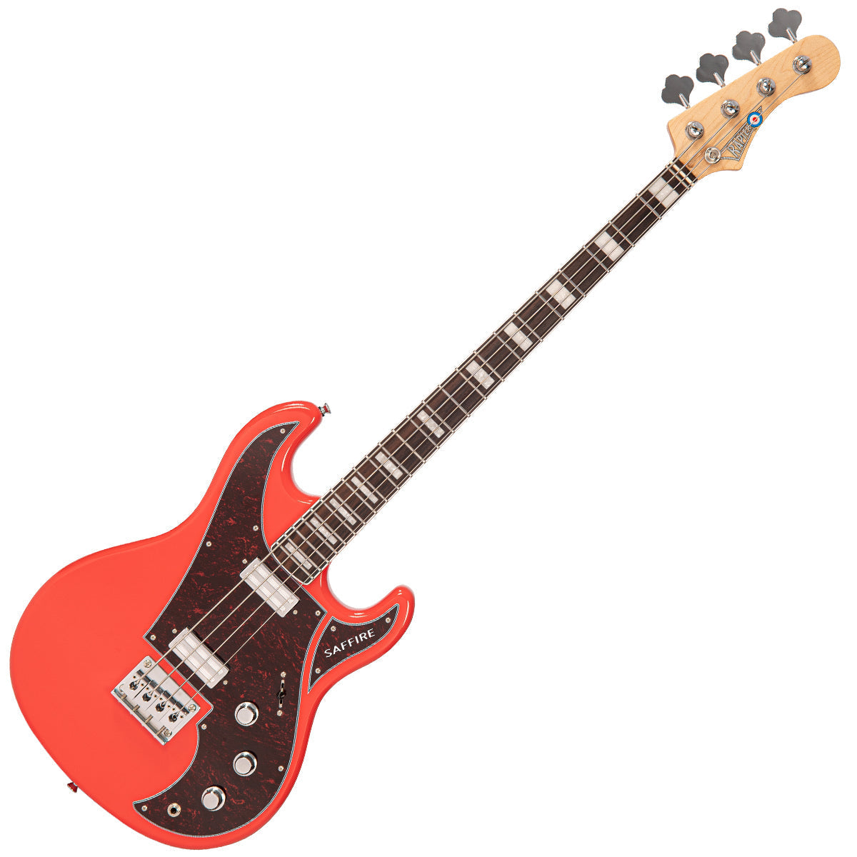 Rapier Saffire Bass Guitar ~ Fiesta Red, Bass Guitar for sale at Richards Guitars.
