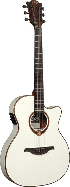 Lag TRAMONTANE 118 T118ASCE-IVO AUDITORIUM,SLIM,CUTAWAY,ELECTRO,IVORY, Electric Guitar for sale at Richards Guitars.