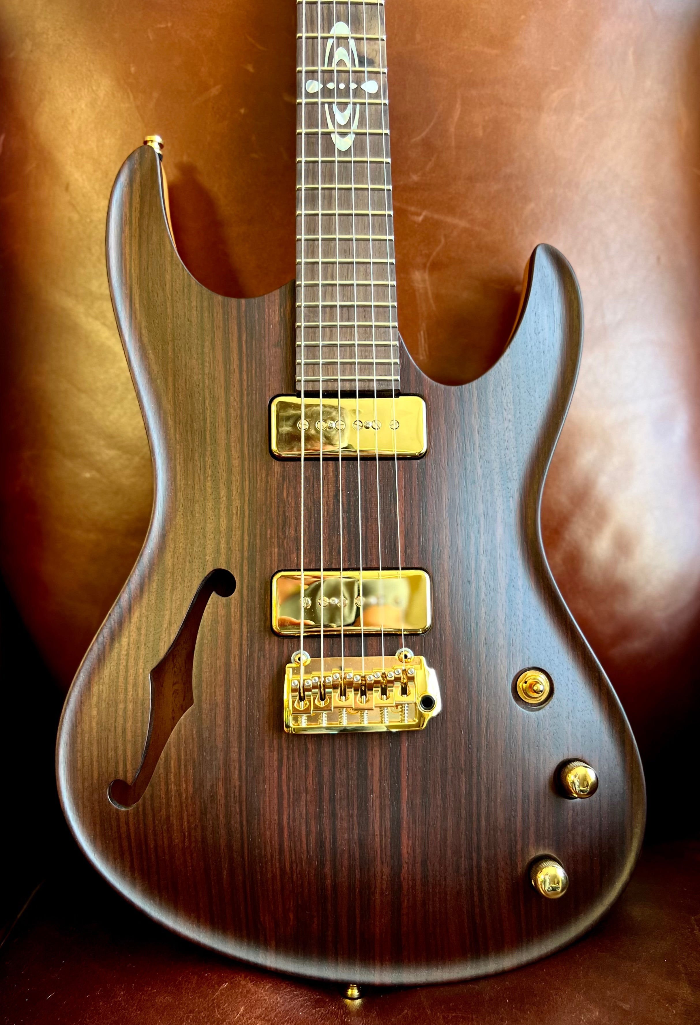 Valenti Nebula Semi Hollow All Rosewood, Electric Guitar for sale at Richards Guitars.
