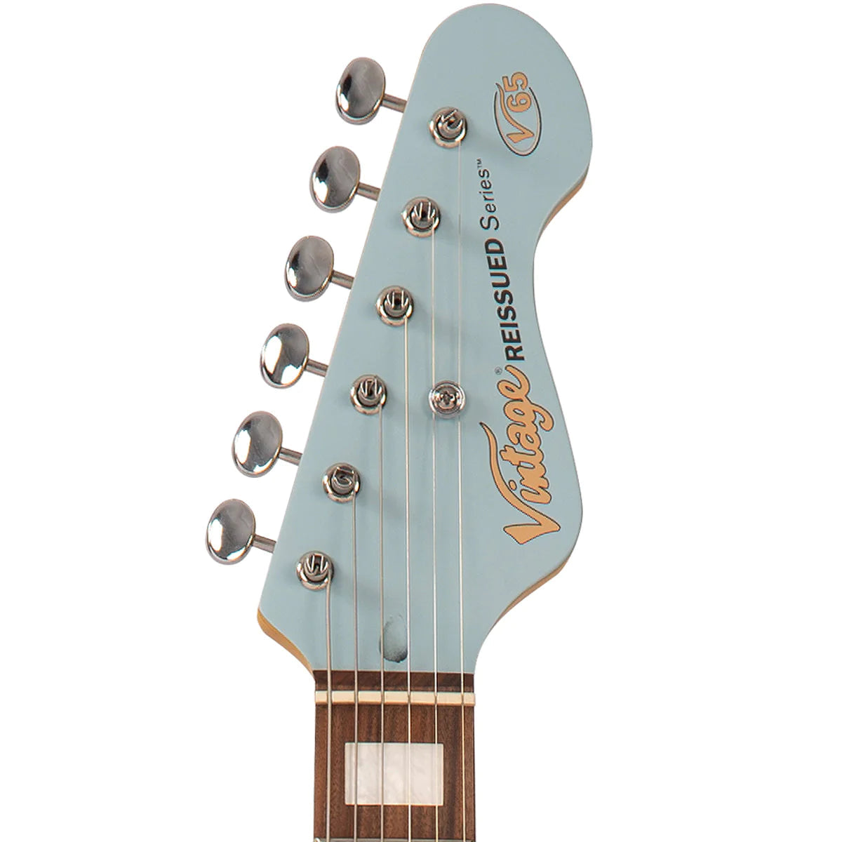 Vintage V65H ReIssued Hard Tail Electric Guitar ~ Satin Blue, Electric Guitar for sale at Richards Guitars.