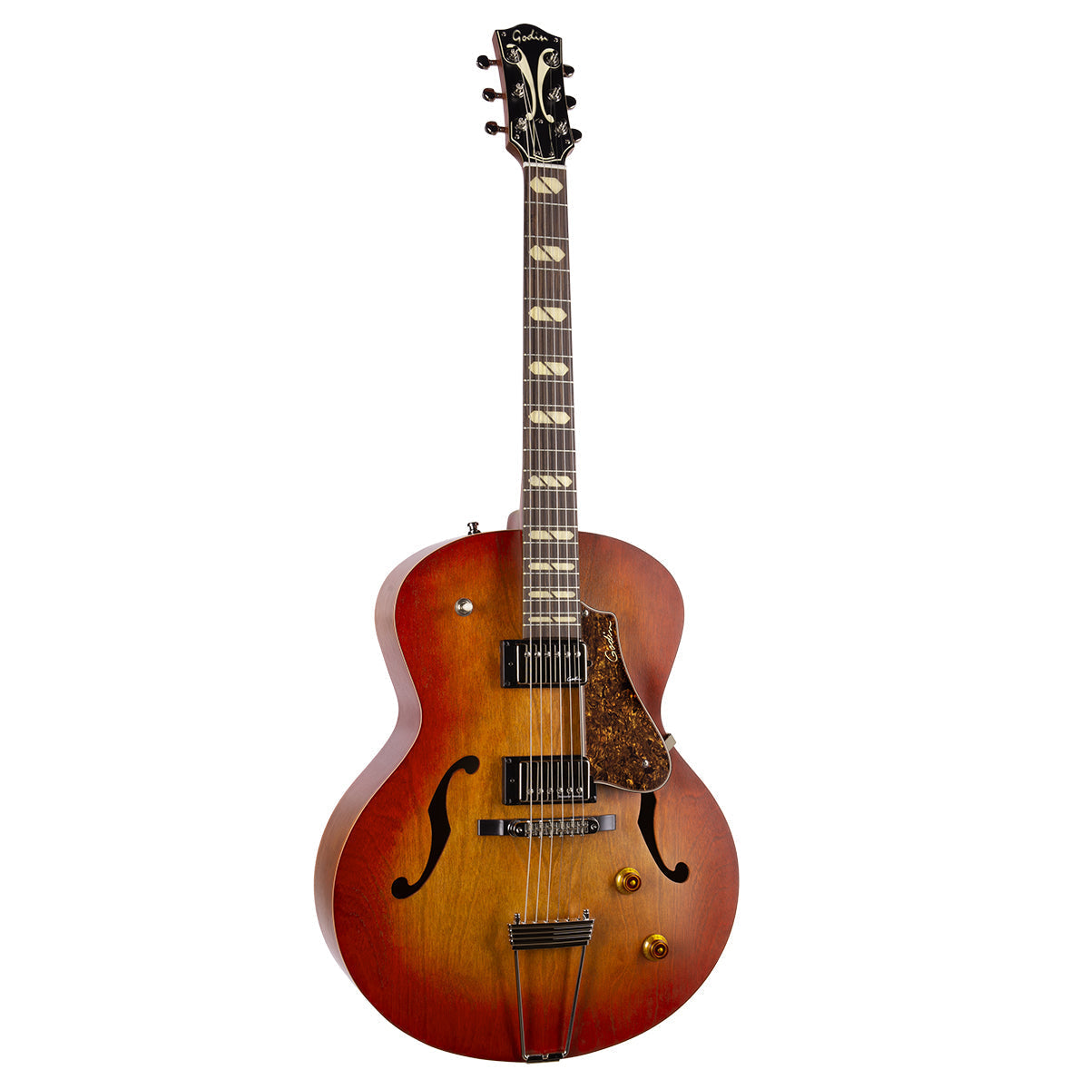 Godin 5th Avenue Jumbo Semi-Acoustic Guitar ~ Memphis Sun, Electric Guitar for sale at Richards Guitars.