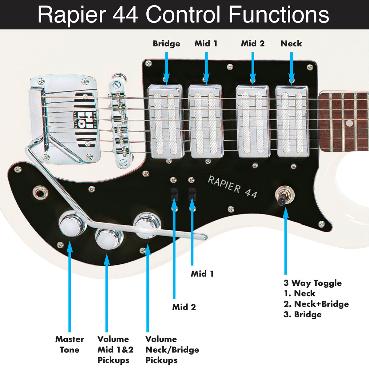 Rapier 44 Electric Guitar ~ Arctic White, Electric Guitar for sale at Richards Guitars.