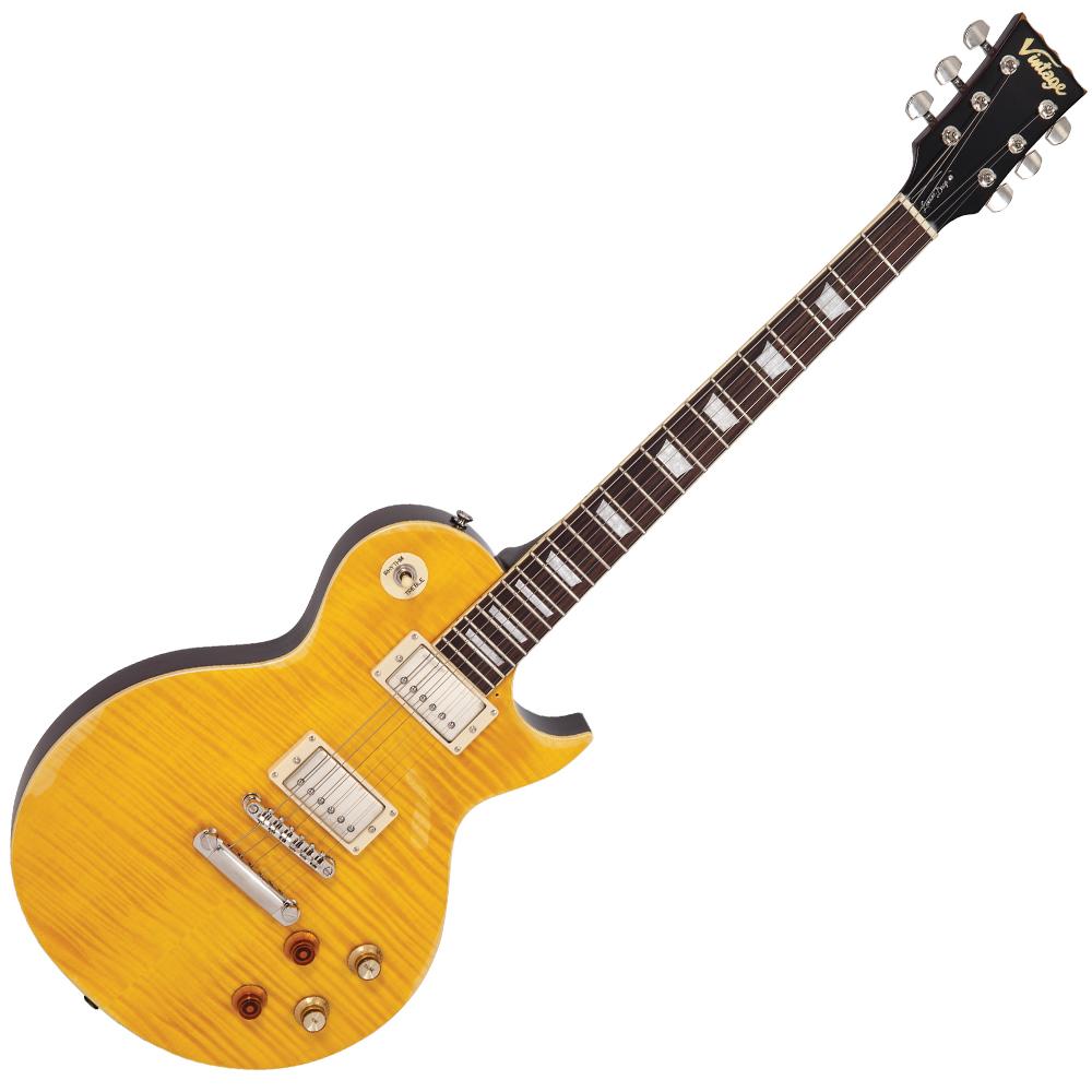 Vintage V100 ICON Electric Guitar ~ Distressed 'Lemon Drop', Electric Guitar for sale at Richards Guitars.