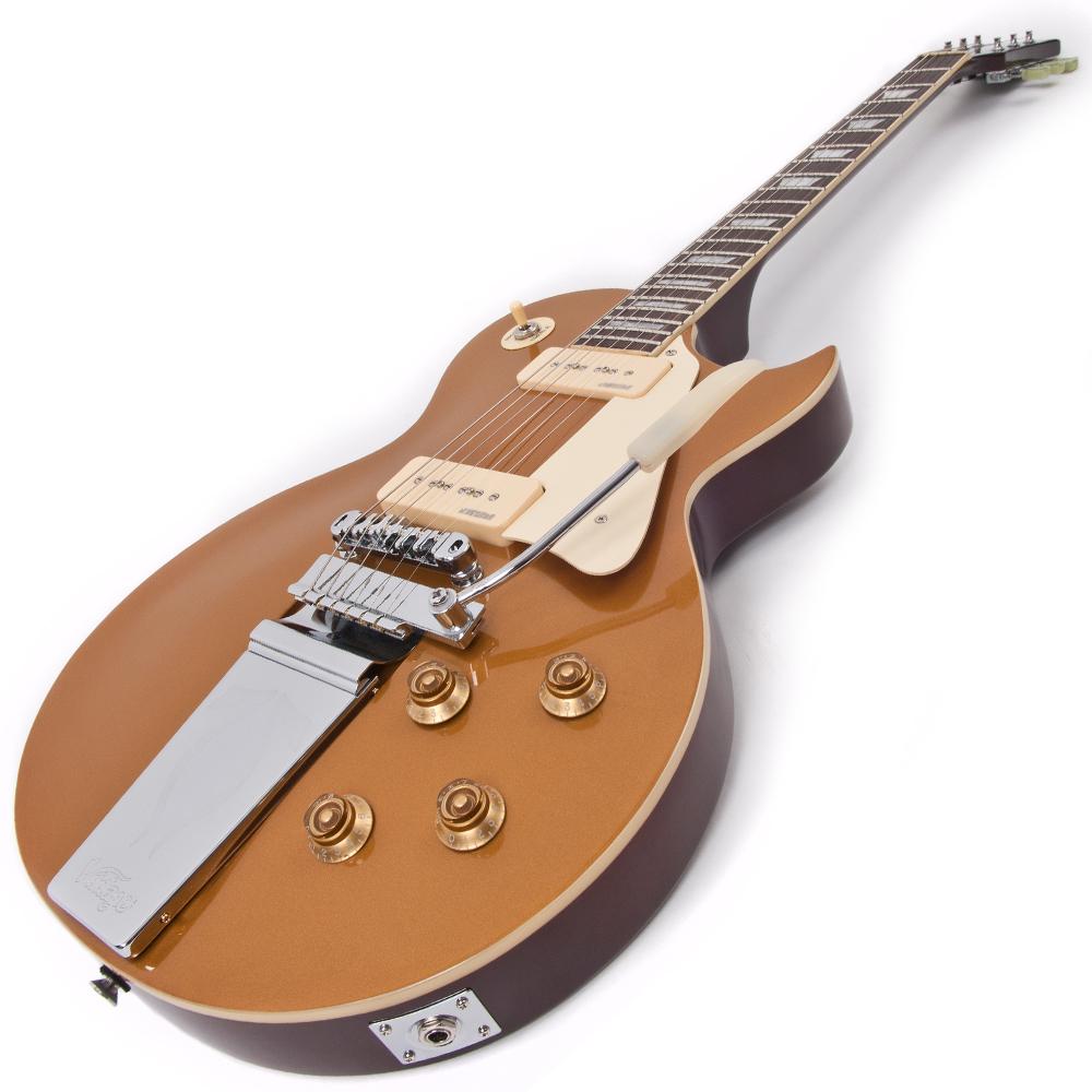 Vintage V100 Midge Ure Signature ~ Gold Top, electric guitar for sale at Richards Guitars.