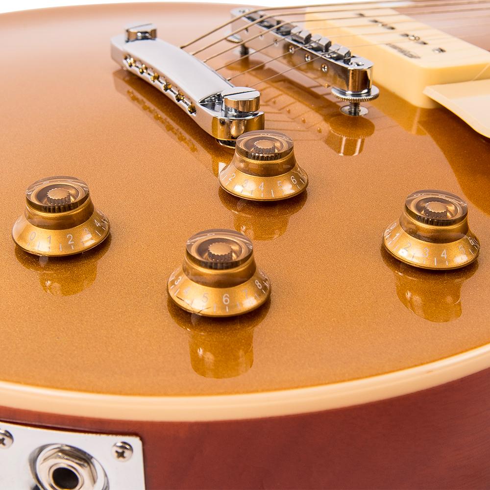 Vintage V100 ReIssued Electric Guitar ~ Gold Top, electric guitar for sale at Richards Guitars.