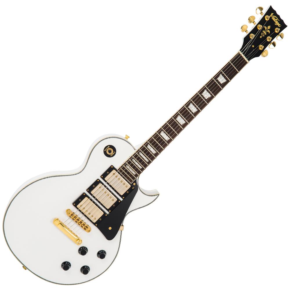 Vintage V1003 ReIssued 3 Pickup Electric Guitar ~ Arctic White, Electric Guitar for sale at Richards Guitars.