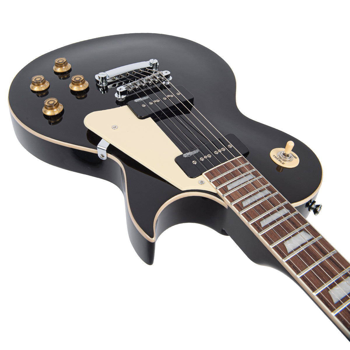 Vintage V100P ReIssued Electric Guitar ~ Boulevard Black, Electric Guitar for sale at Richards Guitars.