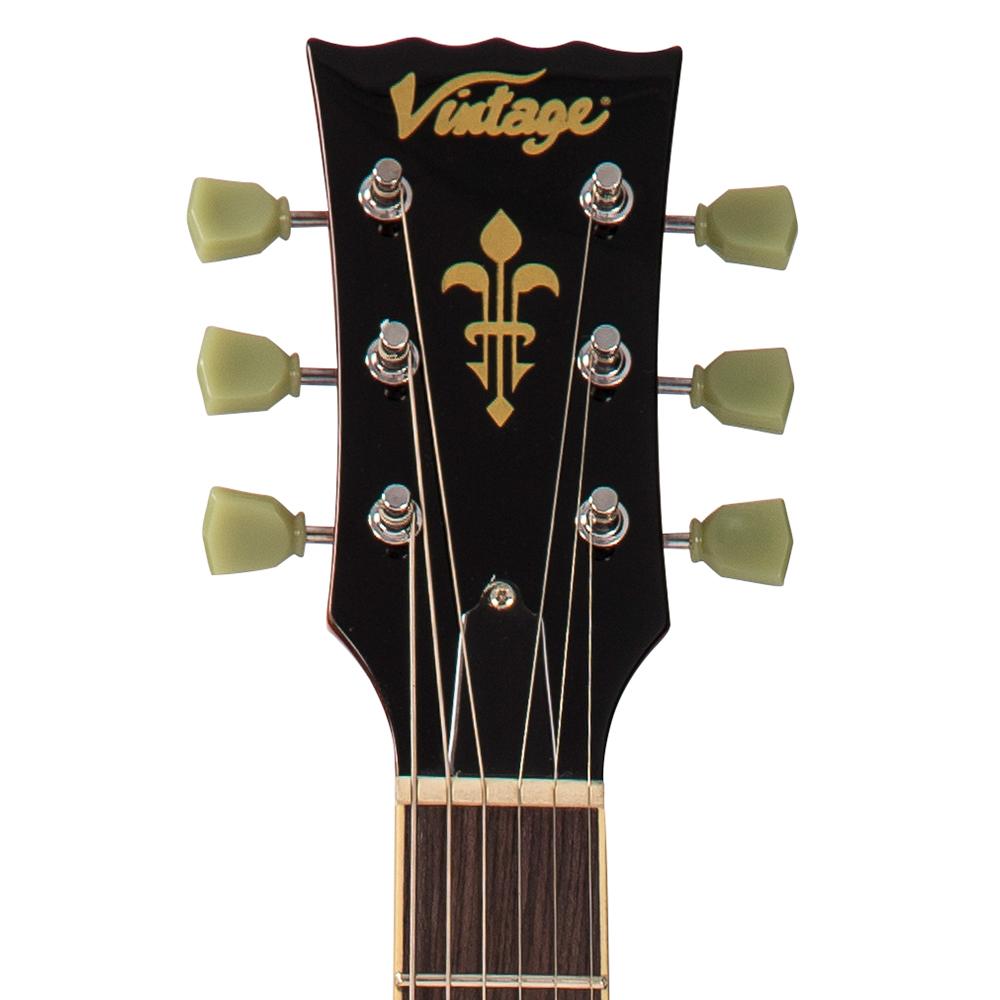 Vintage V100T ReIssued Electric Guitar ~ Flamed Thru Honeyburst, Electric Guitar for sale at Richards Guitars.