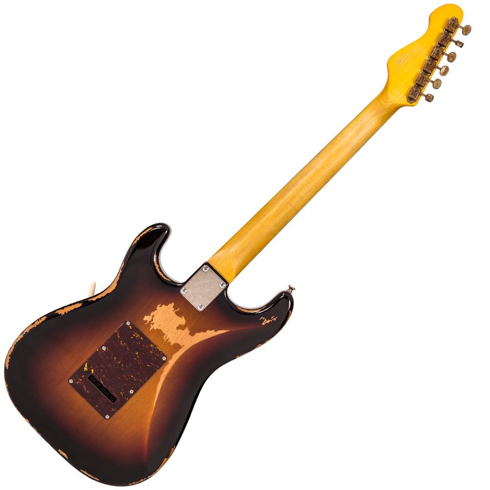 Vintage V6H ICON HSS Electric Guitar ~ Ultra-Gloss Distressed Sunset Sunburst, Electric Guitar for sale at Richards Guitars.