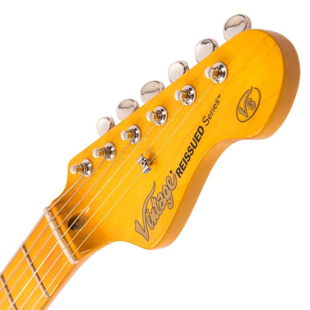 Vintage V6M ReIssued Electric Guitar ~ Firenza Red, Electric Guitar for sale at Richards Guitars.