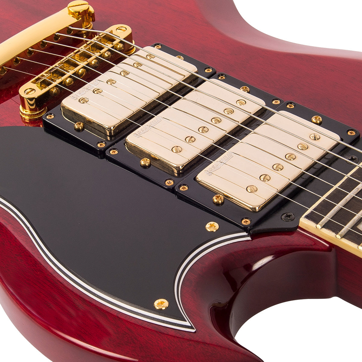 Vintage VS63 ReIssued Electric Guitar ~ Cherry Red, Electric Guitar for sale at Richards Guitars.