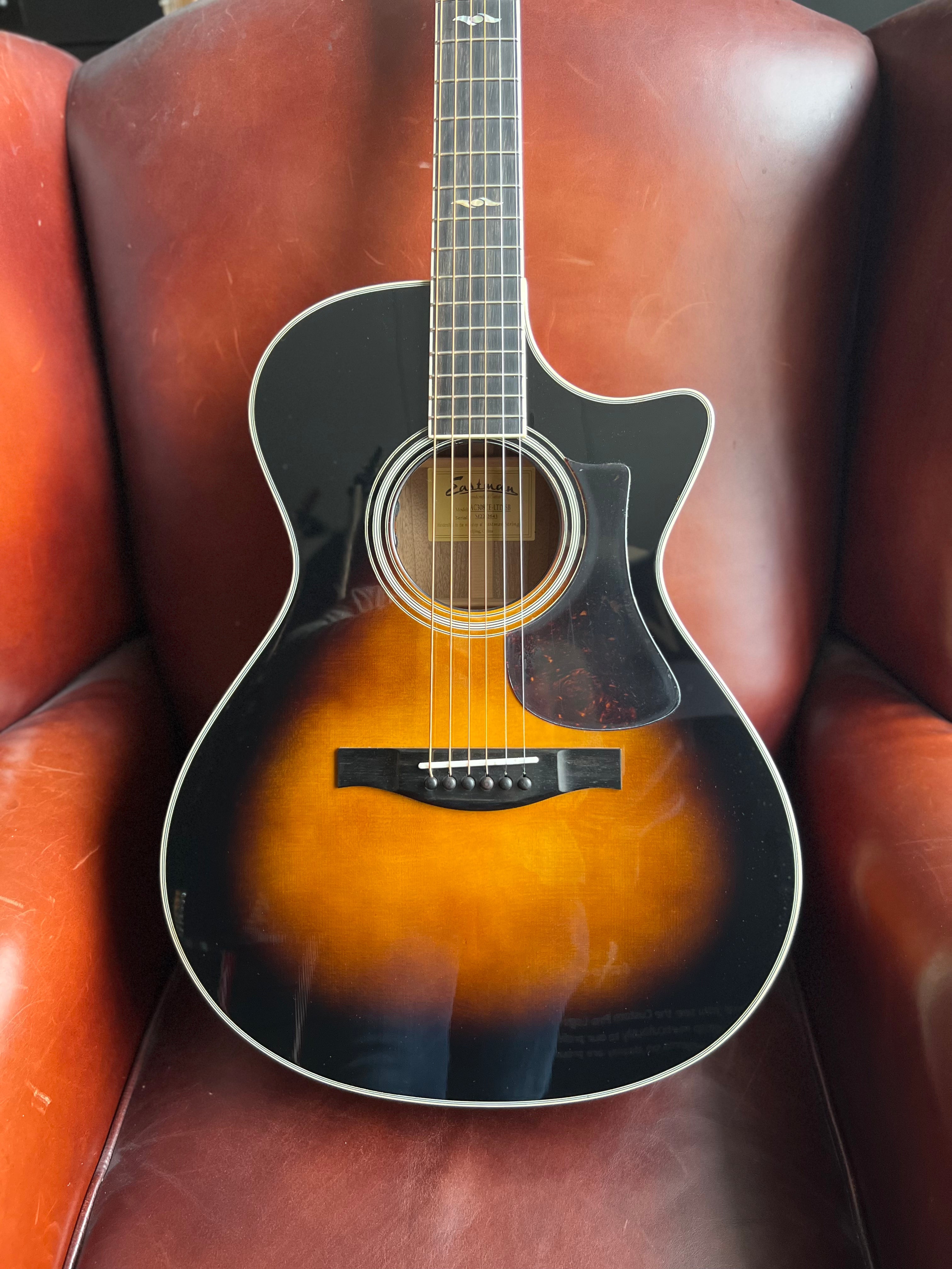 Eastman AC308CE Limited Edition Sunburst, Electro Acoustic Guitar for sale at Richards Guitars.