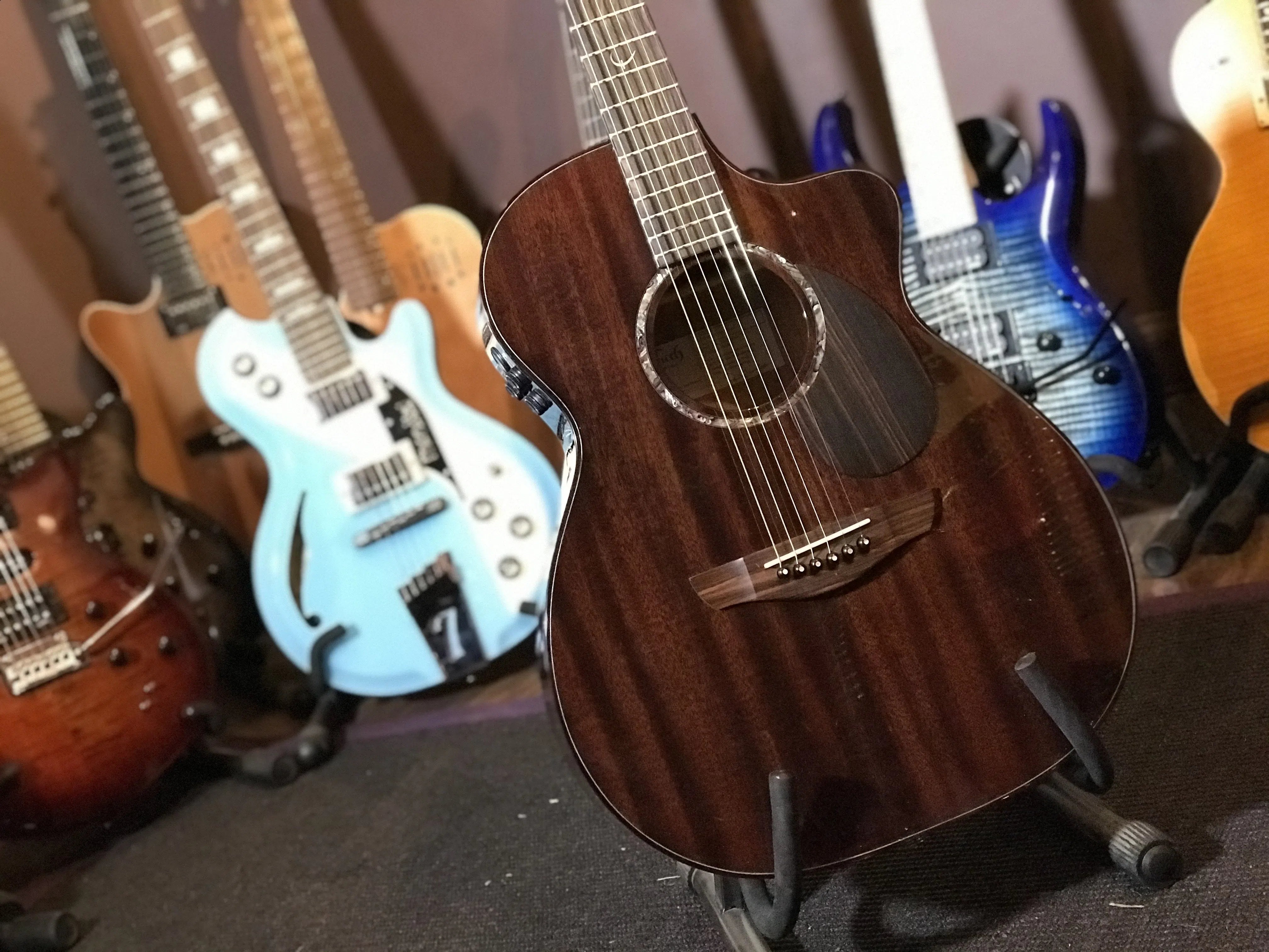 Faith PJE FG5HCE Earth Dark Roast Legacy, Electro Acoustic Guitar for sale at Richards Guitars.