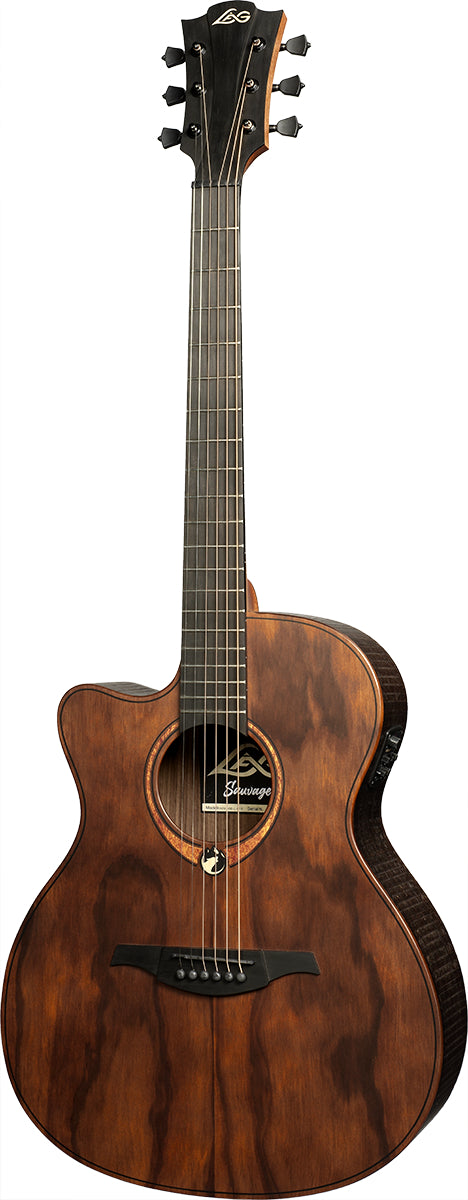 LAG Sauvage Auditorium Left-Handed Cutaway Acoustic-Electric, Electro Acoustic Guitar for sale at Richards Guitars.