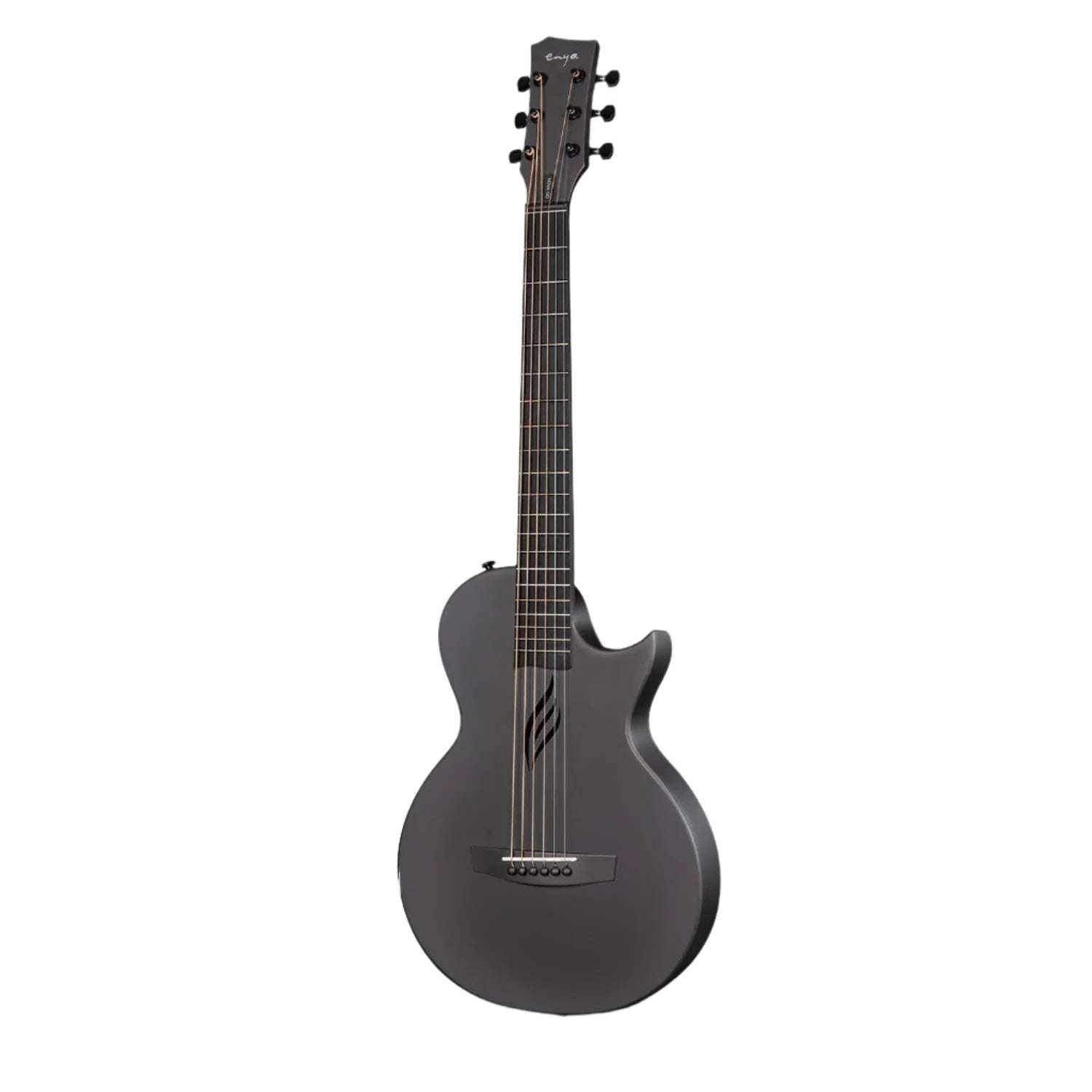 Enya Nova Go Black Carbon Fibre 1/2 size Travel Guitar - Richards Guitars Of Stratford Upon Avon