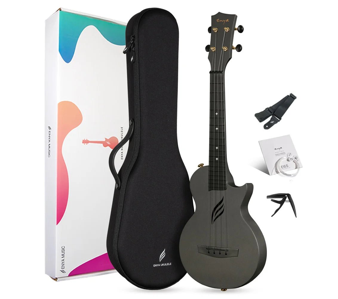 Enya Nova U Concert Black - Richards Guitars Of Stratford Upon Avon