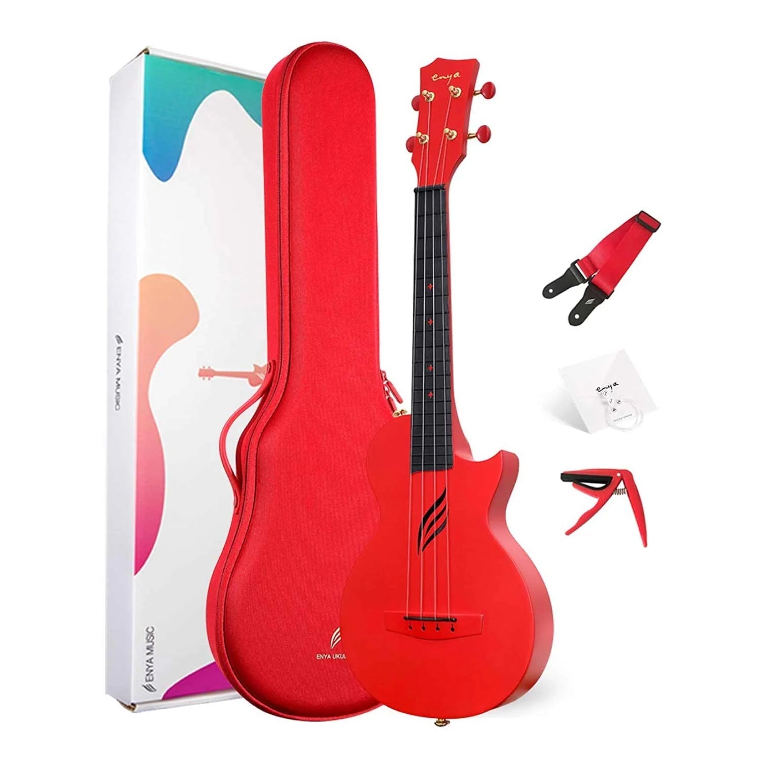 Enya Nova U Concert Red - Richards Guitars Of Stratford Upon Avon
