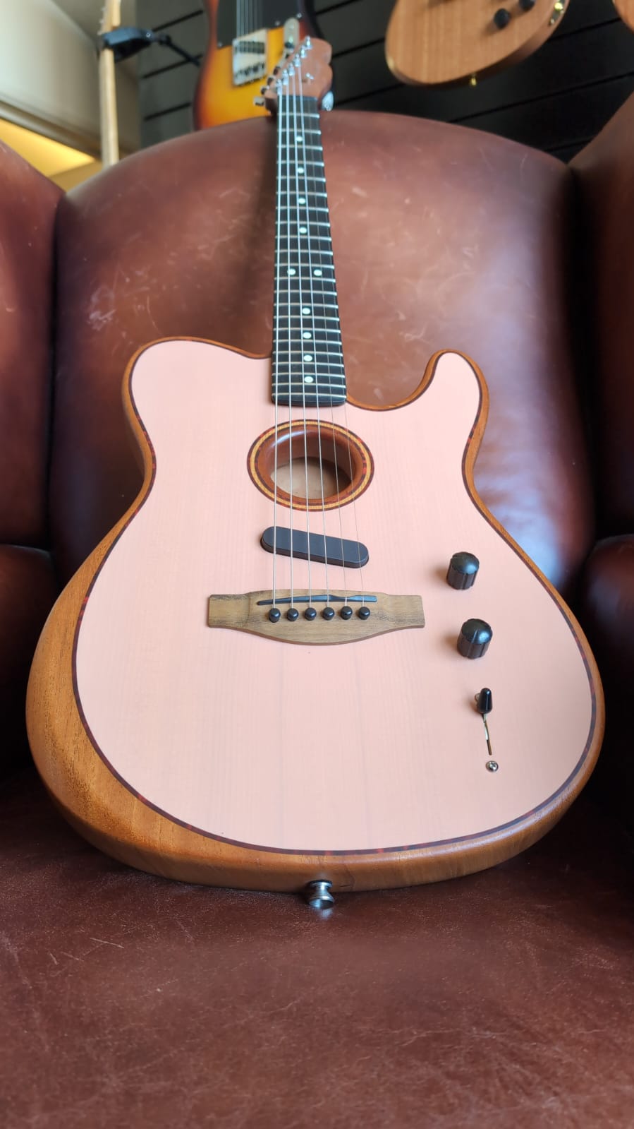 Fender USA Acoustasonic Telecaster - Shell Pink (Used) - Richards Guitars Of Stratford Upon Avon
