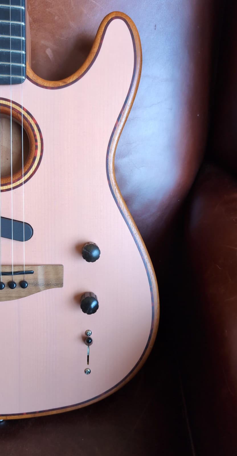 Fender USA Acoustasonic Telecaster - Shell Pink (Used) - Richards Guitars Of Stratford Upon Avon