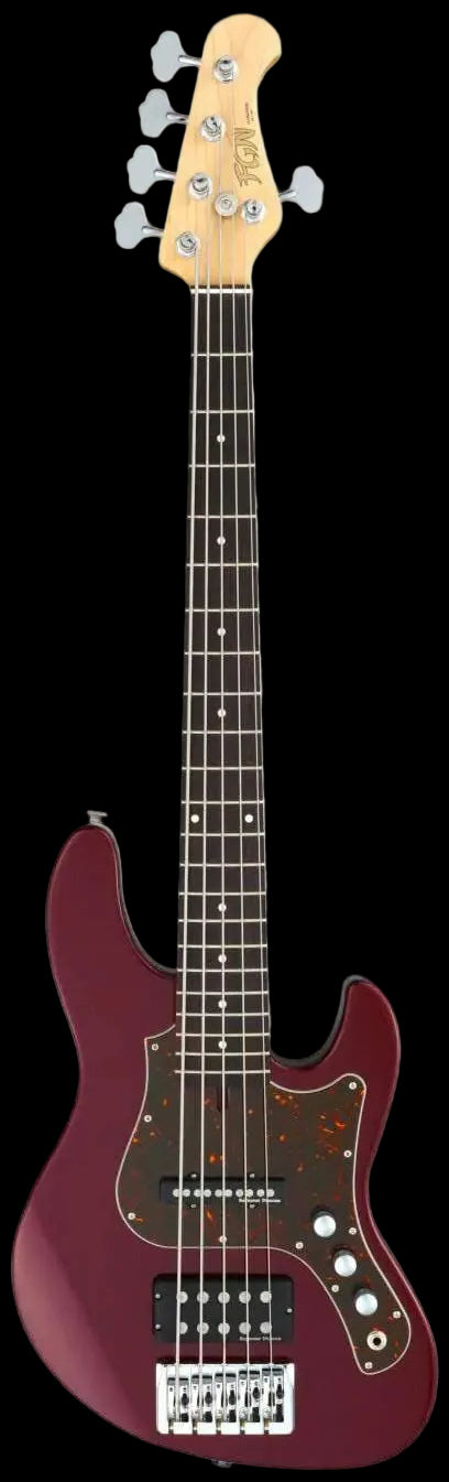 FGN Bass Guitar J Standard Mighty Jazz JMJ52ALR Azuki Metallic (AZM) With Gig Bag - Richards Guitars Of Stratford Upon Avon