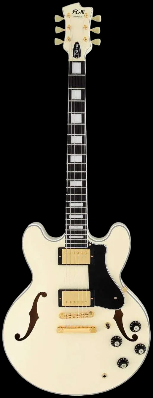 FGN Masterfield, Electric Guitar, Antique White (AWH) MSAHPC With Hard Case - Richards Guitars Of Stratford Upon Avon
