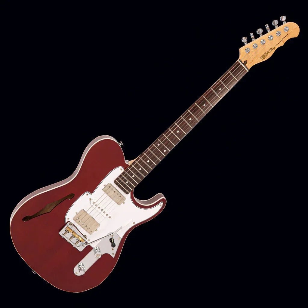 FRET KING COUNTRY SQUIRE SEMITONE DELUXE - THRU RED (Includes Our £85 Pro Setup Free) - Richards Guitars Of Stratford Upon Avon