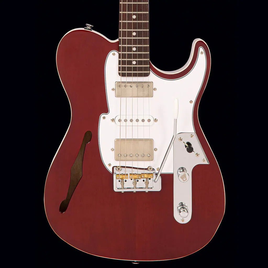 FRET KING COUNTRY SQUIRE SEMITONE DELUXE - THRU RED (Includes Our £85 Pro Setup Free) - Richards Guitars Of Stratford Upon Avon