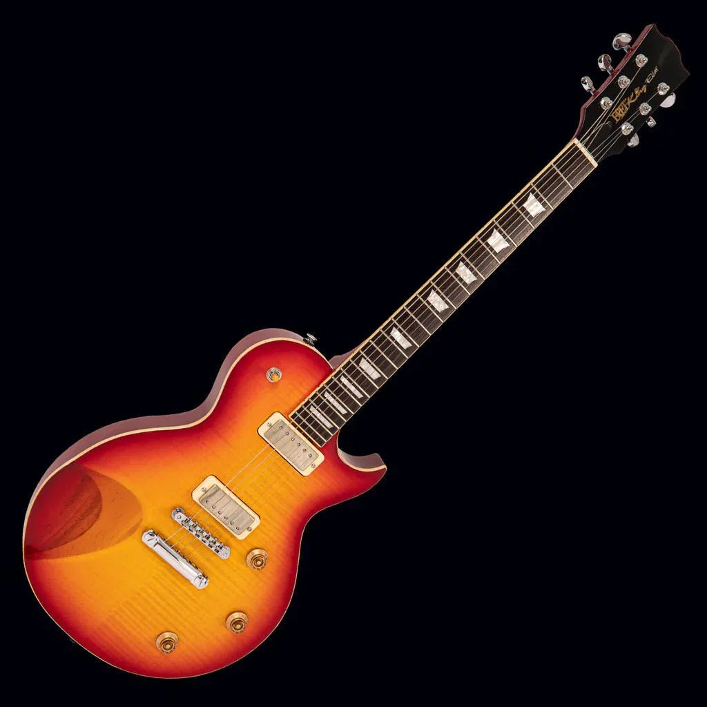 FRET KING ECLAT CUSTOM GUITAR - FLAMED CHERRY SUNBURST (Includes Our £85 Pro Setup Free) - Richards Guitars Of Stratford Upon Avon