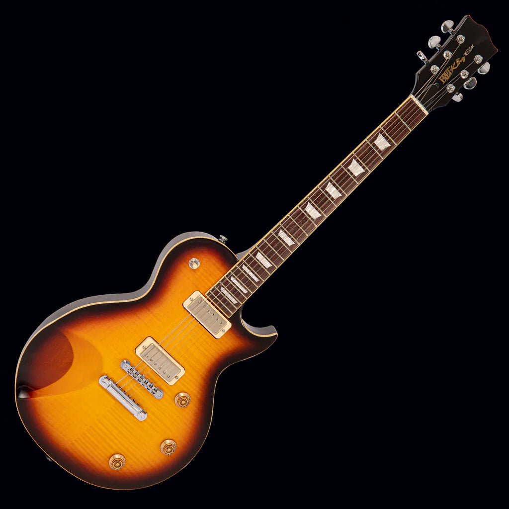 FRET KING ECLAT CUSTOM GUITAR - FLAMED TOBACCO SUNBURST (Includes Our £85 Pro Setup Free) - Richards Guitars Of Stratford Upon Avon