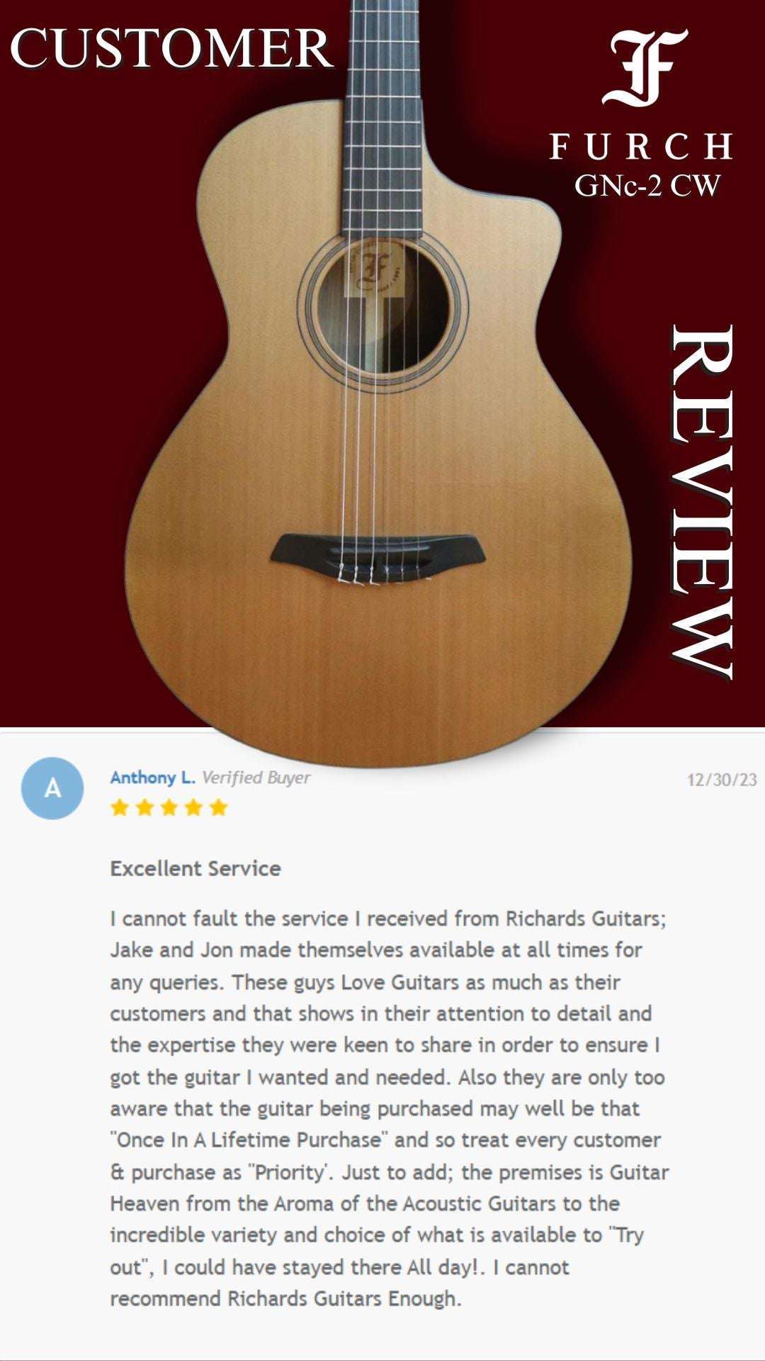 Furch GN2CW Hybrid Nylon String Cutaway Classic (2025 CNR Active Upgrade Model) - Richards Guitars Of Stratford Upon Avon