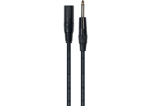 GA202 Black OD6mm Microphone Cable Jack, Male mono / XLR male 5m - Richards Guitars Of Stratford Upon Avon