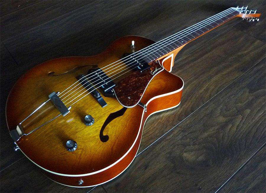 GODIN 5th Avenue CW Kingpin II Cognac Burst - Richards Guitars Of Stratford Upon Avon