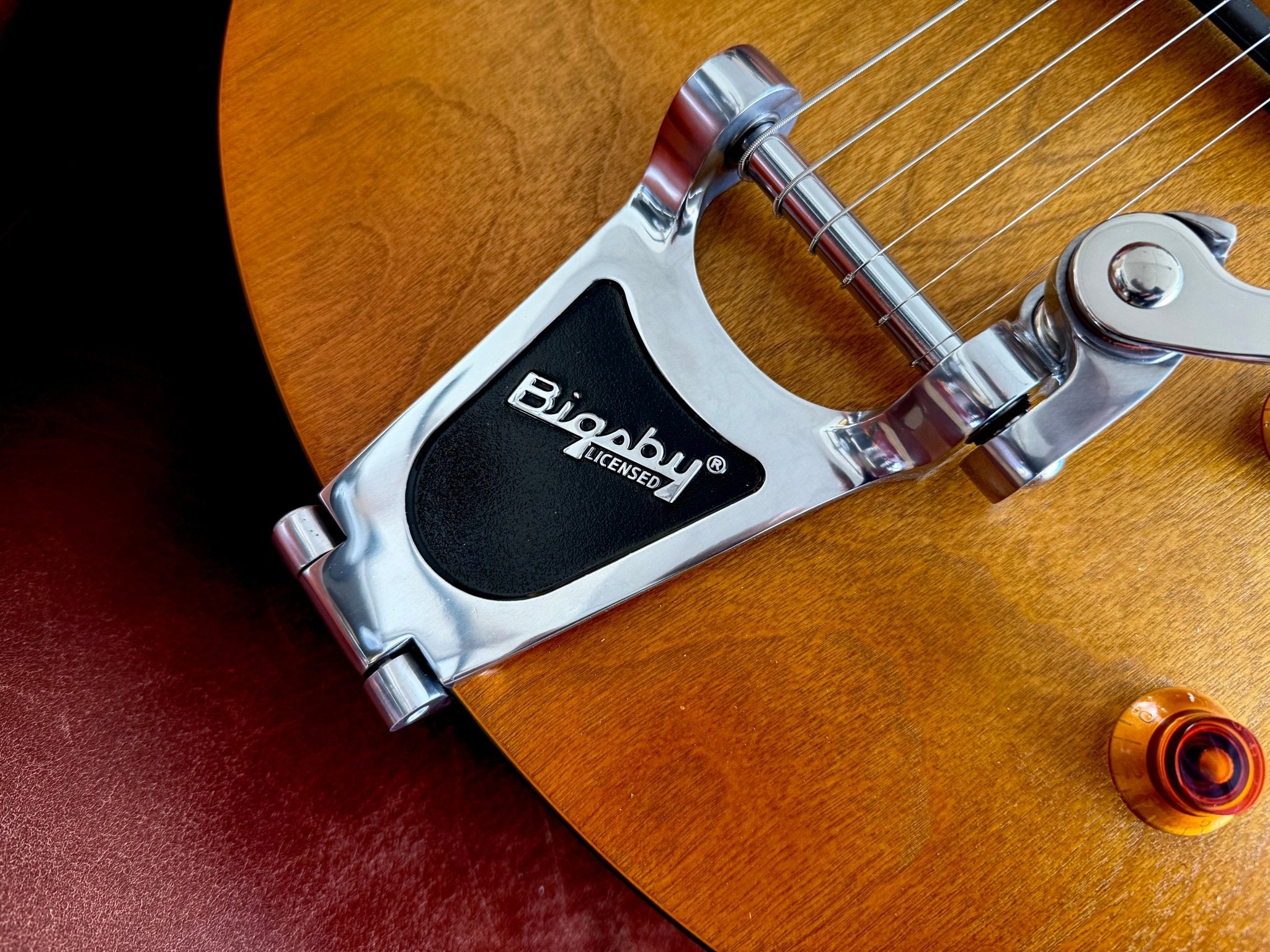 Godin 5th Avenue Jumbo P - Rail Semi - Acoustic Guitar ~ Harvest Gold - Richards Guitars Of Stratford Upon Avon