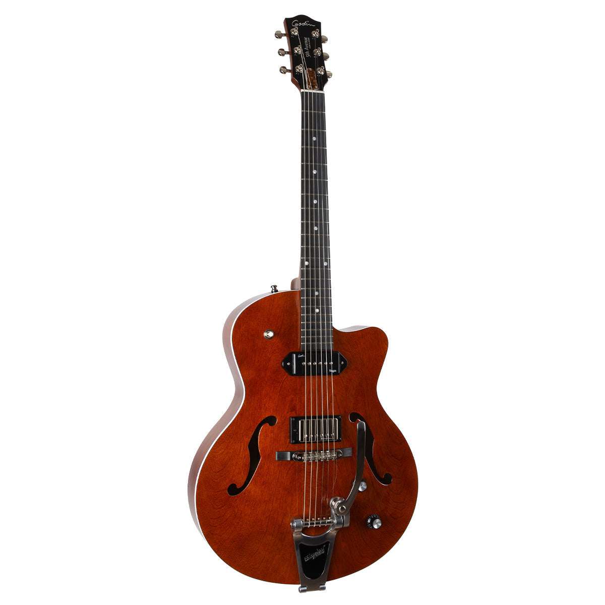 Godin 5th Avenue Semi - Acoustic Guitar ~ Uptown Custom Havana Brown - Richards Guitars Of Stratford Upon Avon